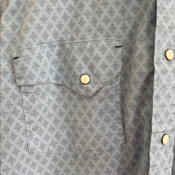 Rafter Men's Western Blue Button Down Shirt - Picture 4 of 10